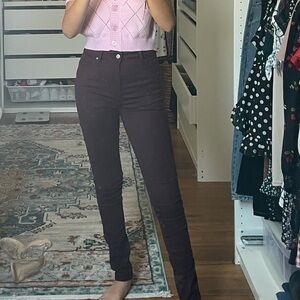 Levi’s mid rise dark purple skinny jeans